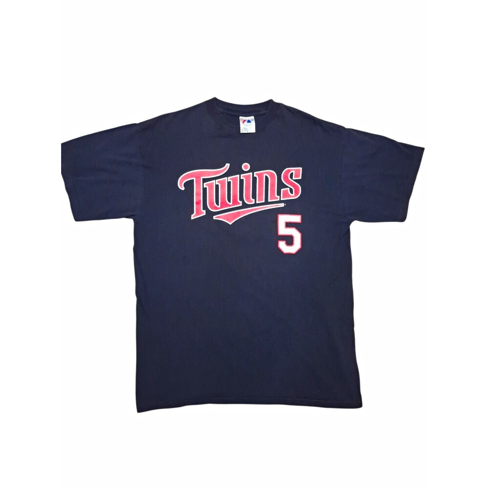 Vintage Minnesota Twins Michael Cuddyer #5 T-Shirt Majestic MLB Navy XL